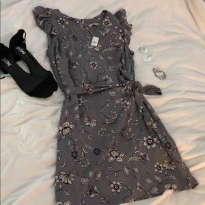 LOFT Plus Lilac Garden Button Flutter Dress